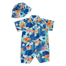 Baby Boy's Summer Romper With Hat 